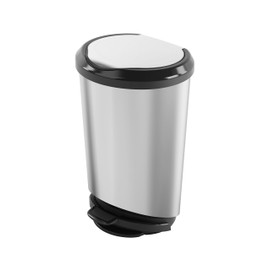 KIS Stainless Steel Tondo Step-On Wastebasket, 11.5 gallon (Set of 4)