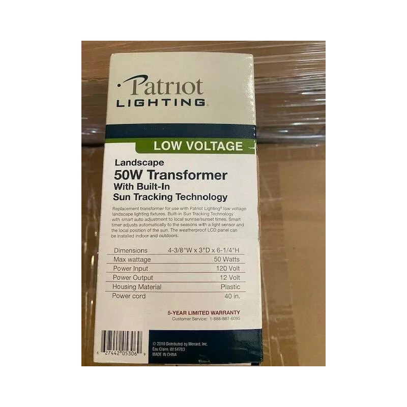 Patriot Lighting® 50W Low Voltage Landscape Lighting Transformer (NEW)
