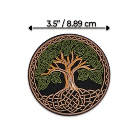 Celtic Tree of Life Iron On Patch 3.5" | 1-Pack Embroidered Sew On Patches for Clothing, Jeans, Jackets, Backpacks, Hoodies - Family Tree Applique - Embroidery Patch for Tote Bags, Dresses