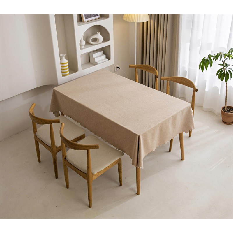 Fusehngre 51"x 86" Waterproof Rectangle Tablecloth Oil Spill Proof Wrinkle