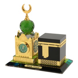 Large Size Clock Tower Ornament Crystal Clock Architecture Miniature Model Collectible Clock Building Figurine for Desktop