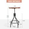 BOKKOLIK Industrial Bar Table, Counter Height 30-36inch Height Adjustable, Swivel