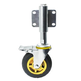 4 inch Spring Rubber Loaded gate Wheel,Heavy Duty Swivel gate Caster Wheels with Universal nount Plate,gate Wheels for Wooden Fence gate castesr,Wooden gate Caster,Farm gate Wheel
