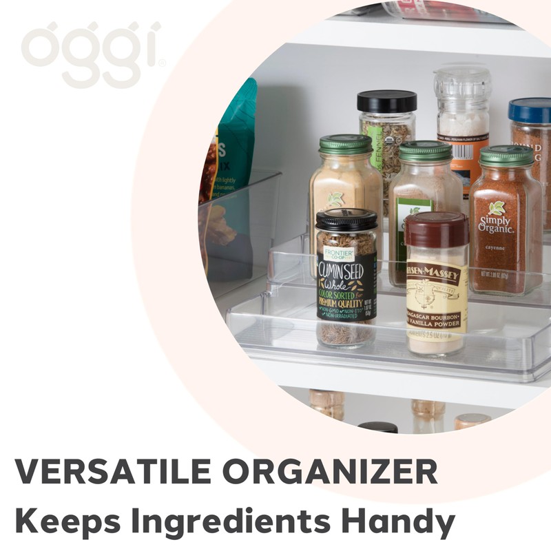 Oggi 3 Tier Spice Organizer & Pantry Storage- For Shelf,