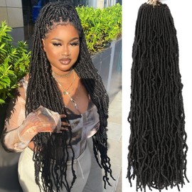 Faux Locs Crochet Hair Soft Locs 30 Inch 7 Packs Long Crochet Locs Natural Synthetic Pre looped Locs Extension For Butterfly Locs Crochet Hair (30 Inch (Pack of 7), 2#)