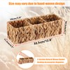 BSTKEY Natural Water Hyacinth 3-Slot Remote Control Holder, Hand-woven Remote