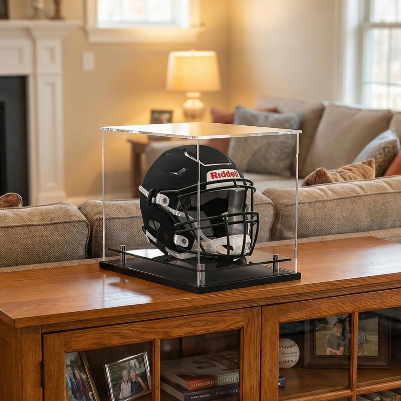 Football Helmet Display Case Full Size,Acrylic Helmet Display Case Black