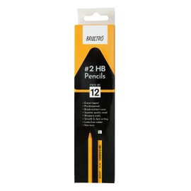 Brustro 2 HB Extra Dark Pencil with Eraser Tip (Pack of 12)