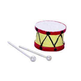 Dollhouse Miniature 1:12 Scale 3 Pc Drum with Sticks Set #M6066