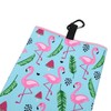 SHABIER Golf Towel with Flamingos Design Golf Microfiber Waffle Pattern