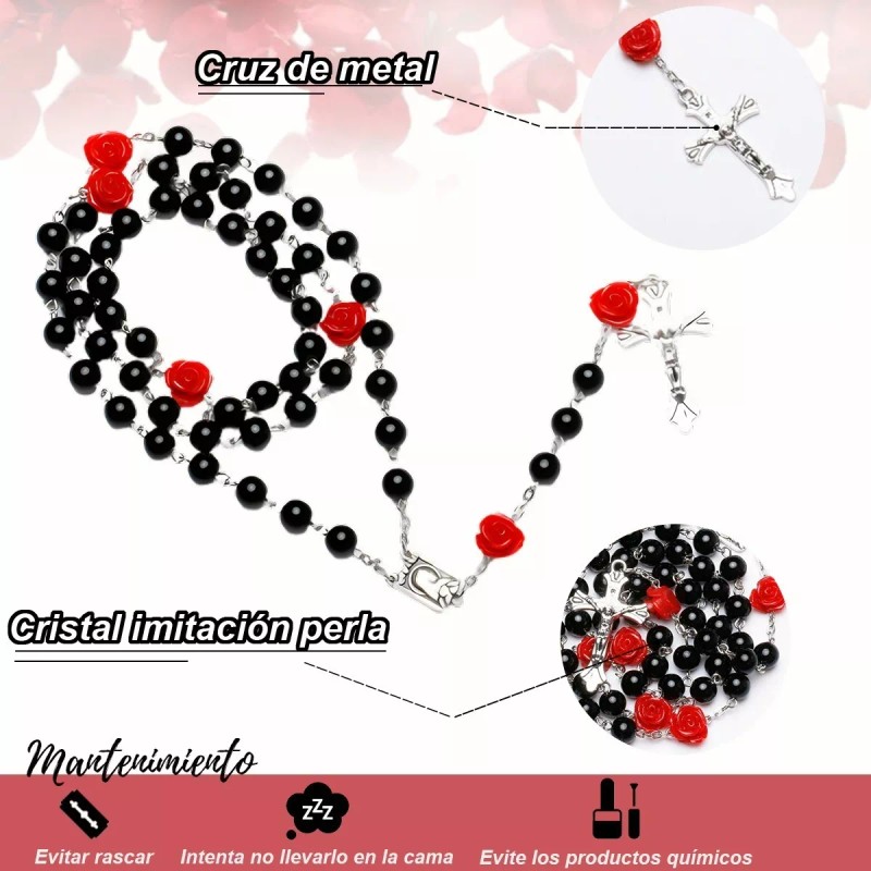 Rosarios Catolico Rosa Mistica Virgen María Bola Tipo Perla