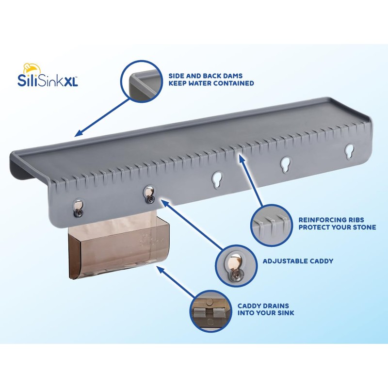 SiliSink XL Silicone Edge Guard for Kitchen Sink - Fits