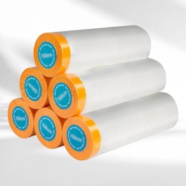 Multipurpose Paint Dust-Proof Taped Plastic Sheeting for Cleaning & Covering Small 2ea