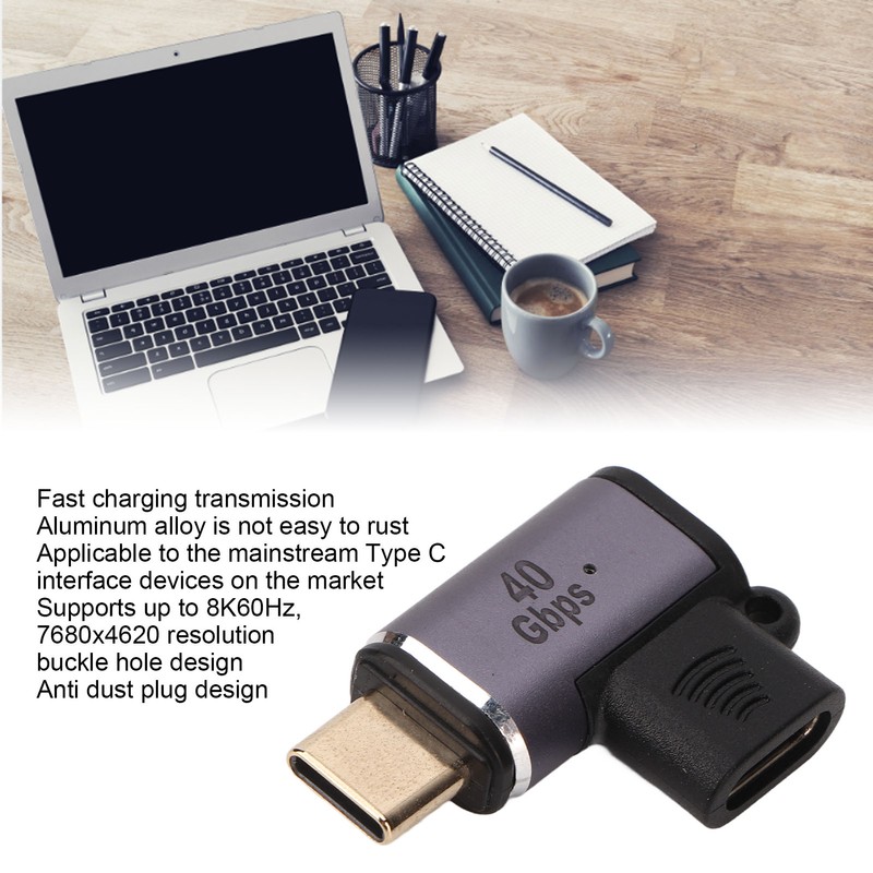 Magnetic Type C to Type C Adapter 24pin Elbow PD100W