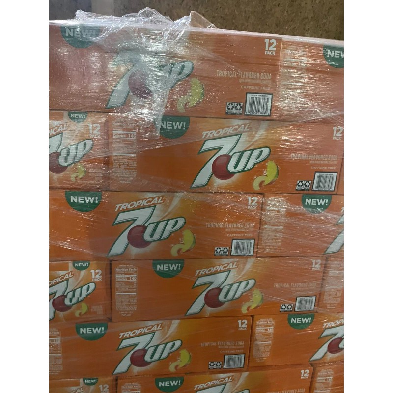7up NEW and LIMITED 7-up Tropical flavor. 12x12oz Cans.