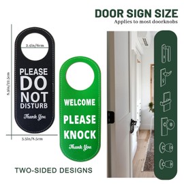 Do Not Disturb Door Sign, Do Not Disturb Sign, PU Leather Double Sided Door Knob Privacy Sign, Do Not Disturb Door Hanger Sign, Door Knob Hanging Sign Door Hanger Sign for Using in Office Home Hotel