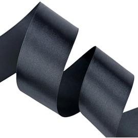 10 Metres Rolls Double Sided Satin Ribbon Reels in Range of Widths & Colours (Black, 38mm x 10 Metres)