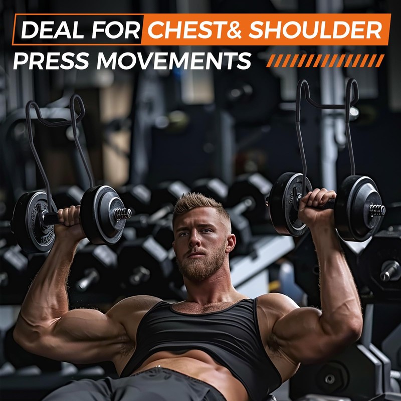 Dumbbell Spotter Hooks for bench press connecting and hanging dumbbells