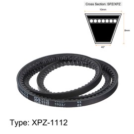sourcing map XPZ1112 V-Belt Drive Belt 1112 mm Pitch Length Rubber for Power Transmission