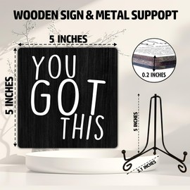 Inspirational Wooden sign,You got this Desk Decor Wood Plaque With Stand,Unique Gift Idea for Women Men Family School Teen Friend Coworker Home Office-25