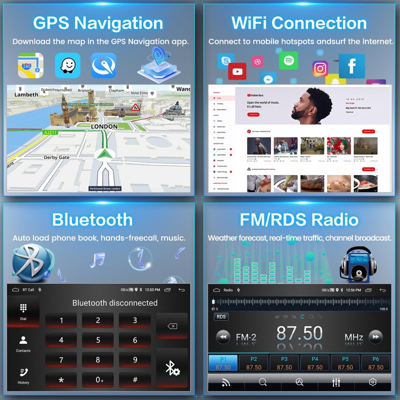 Inefala [2+64GB] Android 15 Car Radio for Hyundai Elantra 2004-2012