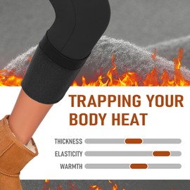 GROTEEN 3 Pack Plus Size Fleece Lined Leggings with Pockets for Women - High Waist Tummy Control Thermal Workout Winter Yoga Pants(Black/Gray/Brown, XX-Large)