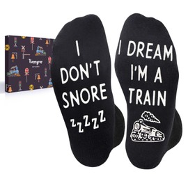 HAPPYPOP Train Gifts For Men - Gift For Railroad Lovers Enthusiasts, Funny Train Collector Sock, Railroad Socks