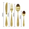 Glim&Glam Stainless Steel Cutlery Sets 16piece Set Gold Light Weight