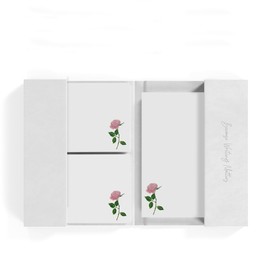 Me Loovely Pink Rose Letter Writing Paper and Envelopes A5 Size Paper Floral Stationery Set for Office Home & School | Christmas Gifts (Pack of 20 with Folder)