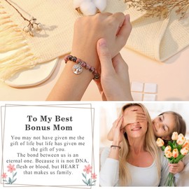 UNGENT THEM Bonus Mom Step Mom Christmas Birthday Mother's Day Gifts from Daughter Son Stepmom Bracelet Second Foster Adoption Day Gifts