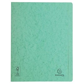 Exacompta 38993E File Folder (Filing Mechanism, Manila Cardboard, 265 g, DIN A4), Pack of 1, Green
