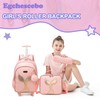 Kids Rolling Backpack for Girls Trolley Suitcases Luggage Travel with