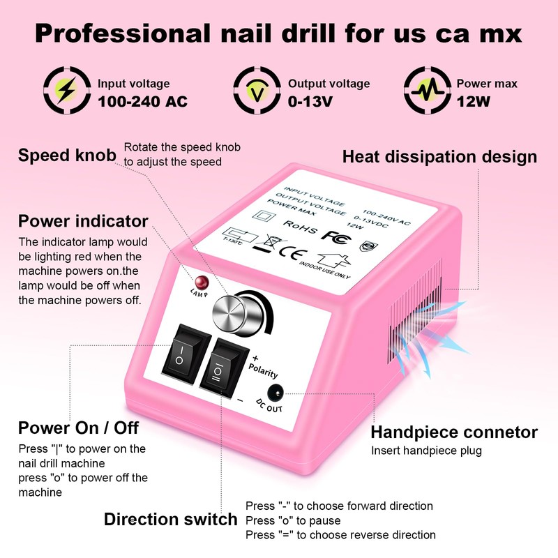 LAVAED Nail Drill Electric Nail File, Electric Nails Drill Nail