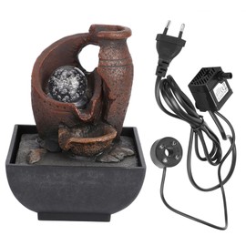 Desktop Fountain Flowing Water Decoration Ornament with LED Light Decor for Home CourtyardEU Plug 220V