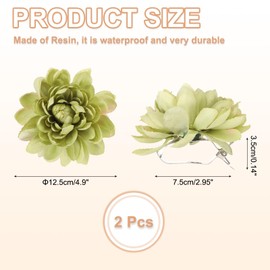 PATIKIL Lotus Flower Curtain Tiebacks, 2 Pcs Artificial Floral Curtain Tie Clips, Modern Curtain Holder Buckles, Window Drapery Decorative Clips for Home, Room, Office, Grass Green