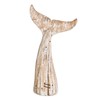 Wood Whale Tail Table Top Statue Figurines 19.5" H Rustic