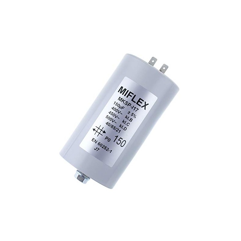 Start-up capacitor motorcondenser 150μF 400V 65x119mm plug; Miflex; 150uF