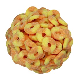 Smarty Stop Mini Sour Gummy Rings Candy GummiRoos (2 Pound (Pack of 1), Peach)