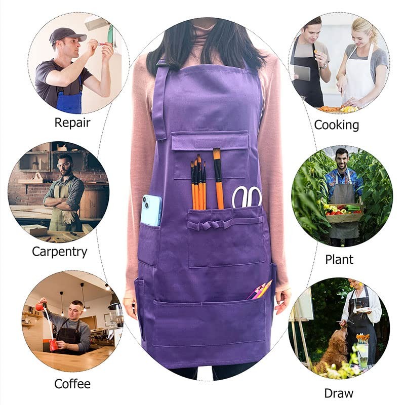 boshiho Painting Aprons Barber Apron with Pockets for Women Men
