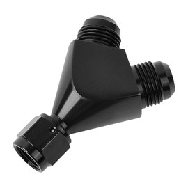 EVIL ENERGY 6AN Female to 8AN 8AN Male Flare Fitting, Y Block Union Splitter Swivel Adapter Fitting Aluminum Black