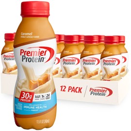 Premier Protein Shake, Caramel, 30g Protein, 1g Sugar, 24 Vitamins & Minerals, Nutrients to Support Immune Health 11.5 fl oz (12 Pack)