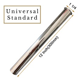 Heavy Duty Flanged Sink Tailpiece 1-1/4" OD x 12", Extension Tube for Trap, Drain Connections, Chrome