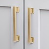 VEHCIL 20 Pack Square Brushed Brass Cabinet Pulls, 5 Inch(128mm)