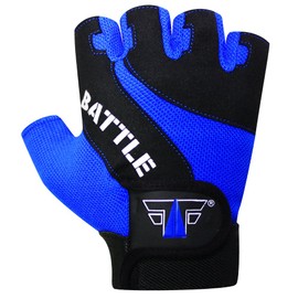 Battle Blue Fitness Weight Training Professional High Quality Leather Gloves Leather Gloves Fitness Strengthen Training Workout Gym Gloves Weight Training Gloves Weight Lifting Power Lifting Weight Lifting Bodybuilding Gym Fox's Fight, blue