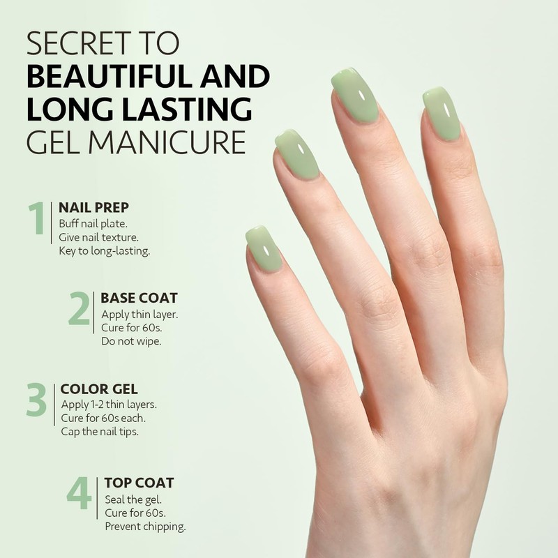 GAOY Jelly Gel Nail Polish, 16ml Sheer Green Translucent Soak