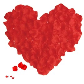 3000 Pcs Rose Petals,Senior Fake Rose Petals,Valentine's Day Gift,Her,Wedding Party, Home,Hotel,Bathroom,Bedroom,Baby Shower,Bed,Table Decoration - (Red)
