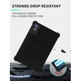 Case for JUEDUR R900 2025 Tablet 10 Inch Android 14 Tablets，WUNIAK Shock Proof Lightweight Stand Rubber Shell Protective Cover,Kids Friendly Soft Silicone Adjustable Stand Cover,Black