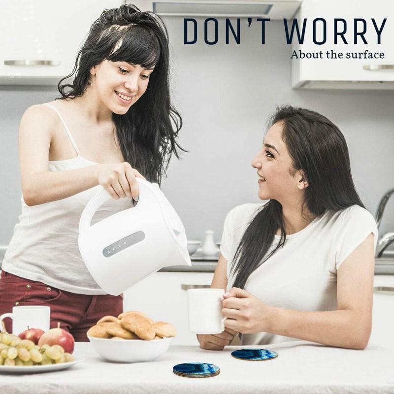 Destination Vinyl 4 Set - Blue Agate Geode Effect Coasters