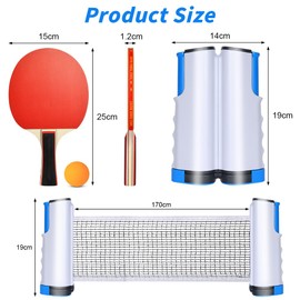 flintronic Table Tennis Bat Set, 2 Table Tennis Bats + 1 Retractable Net + 6 Table Tennis Balls + 1 Carry Bag, Table Tennis Bat Set for Beginners and Advanced, Families and Professionals