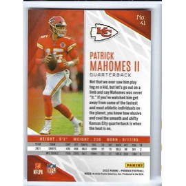 PATRICK MAHOMES II 2022 Panini Phoenix #41 Football Card Kansas City Chiefs